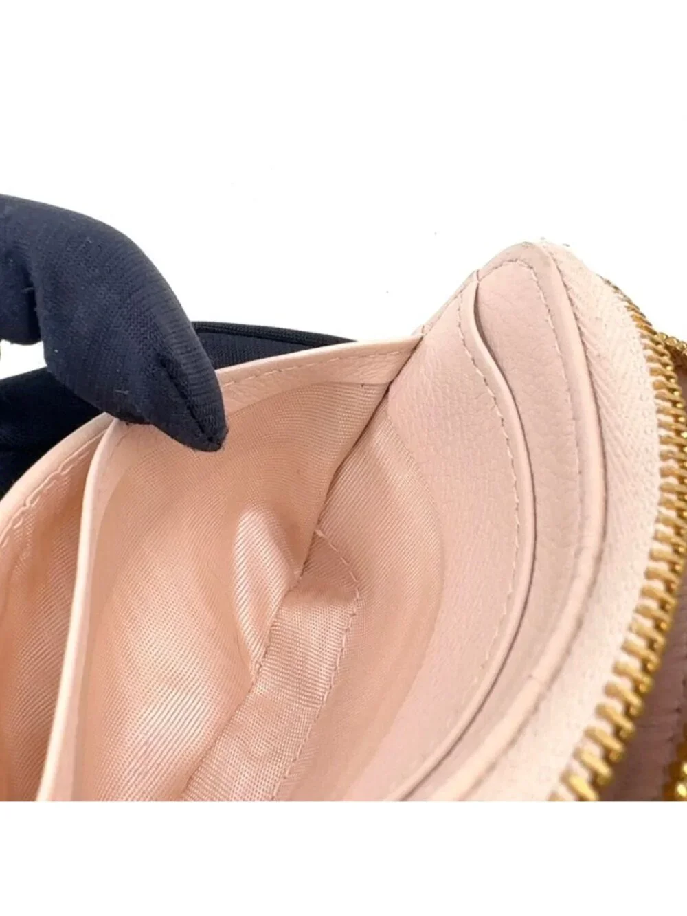 Dior Cannage Leather Light Pink Wallet Gold